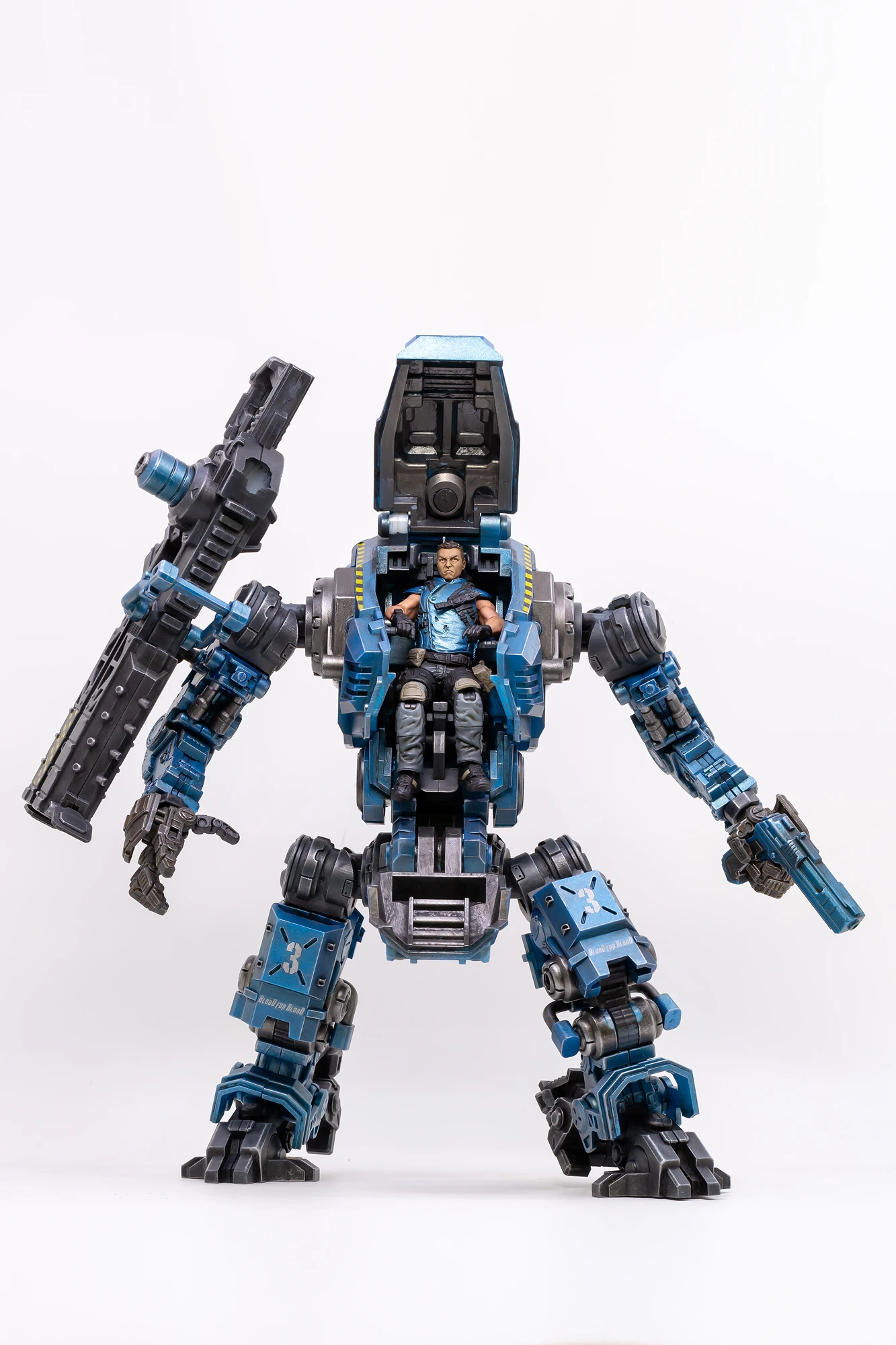 JoyToy Source Acid Rain 1/18 Freeman Machine Armor W/ Pilot Mechas & Soldiers Figure Set Navy Blue Version 4 JoyToy Source Acid Rain 1/18 Freeman Machine Armor W/ Pilot Mechas & Soldiers Figure Set Navy Blue Version - Image 2