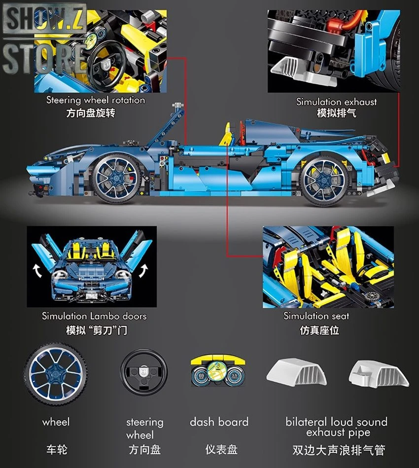 Lepin/Lin07 16029 McLaren 570S Bugatti 42083 B-Model 8 Lepin/Lin07 16029 McLaren 570S Bugatti 42083 B-Model - Image 6