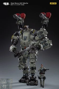 JoyToy Source 1/24 H02 Steel Bone Firepower Mecha Grey-Green Color W/ Pilot -model store 19f3fd65d0