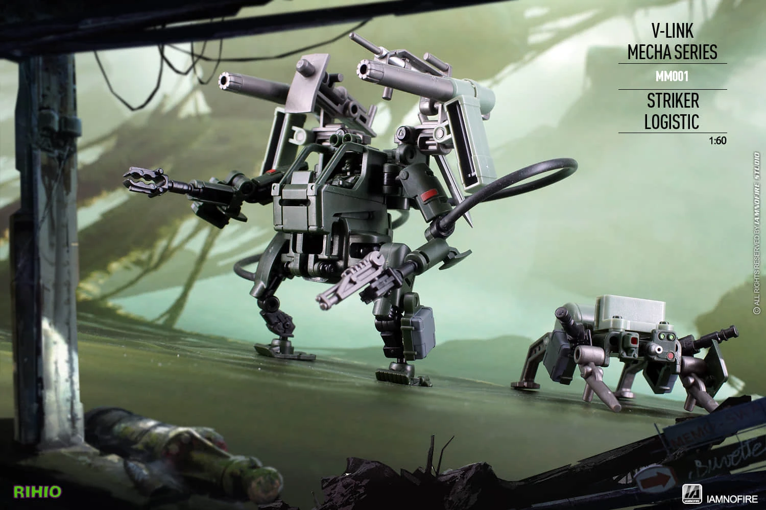 Rihio Multiabyss MM001 V-Link Mecha Striker Logistic Set Green Blue & Desert Set Of 3 9 Rihio Multiabyss MM001 V-Link Mecha Striker Logistic Set Green Blue & Desert Set Of 3 - Image 7