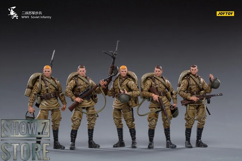 JoyToy Source 1/18 WWII Soviet Infantry Set Of 5 8 JoyToy Source 1/18 WWII Soviet Infantry Set Of 5 - Image 6