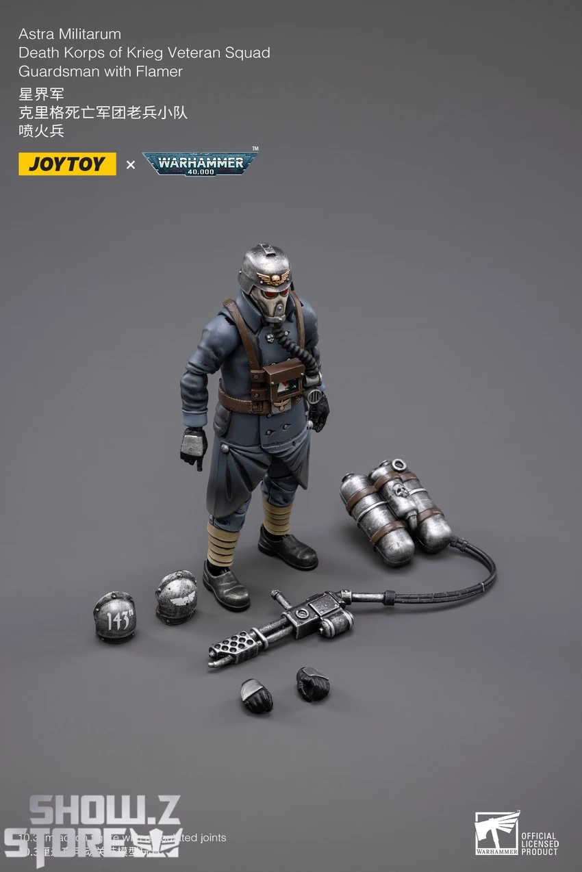 JoyToy Source 1/18 Warhammer 40K Death Korps Of Krieg Veteran Squad Guardsman With Flamer 7 JoyToy Source 1/18 Warhammer 40K Death Korps Of Krieg Veteran Squad Guardsman With Flamer - Image 5