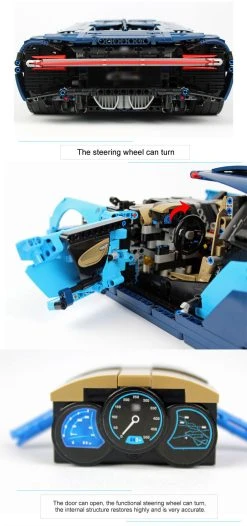 [No Box] Lepin 20086 Bugatti Chiron 42083 4031Pcs Technic Series Blue Version -model store 33acf8e08d