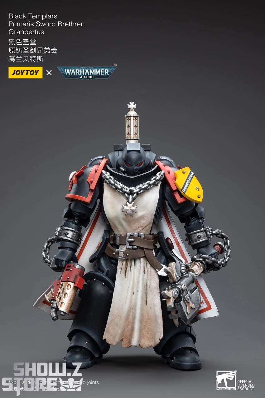 JoyToy Source 1/18 Warhammer 40K Black Templars Primaris Sword Brethren Granbertus 10 JoyToy Source 1/18 Warhammer 40K Black Templars Primaris Sword Brethren Granbertus - Image 8