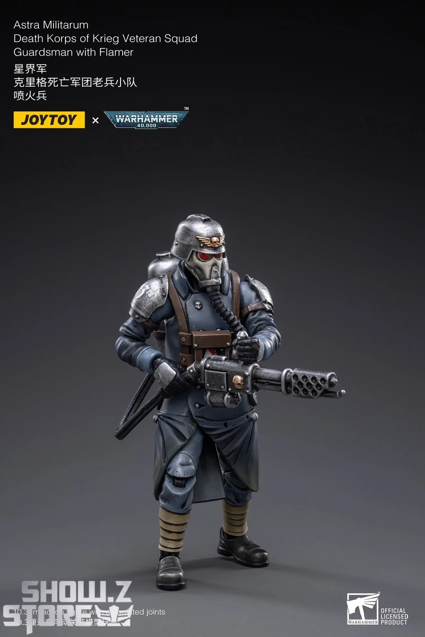 JoyToy Source 1/18 Warhammer 40K Death Korps Of Krieg Veteran Squad Guardsman With Flamer 5 JoyToy Source 1/18 Warhammer 40K Death Korps Of Krieg Veteran Squad Guardsman With Flamer - Image 3