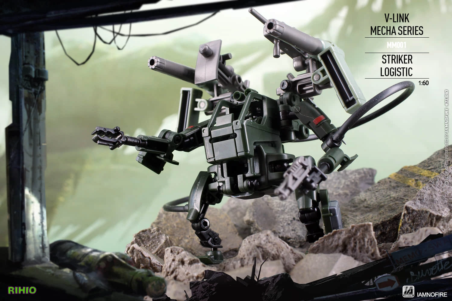 Rihio Multiabyss MM001 V-Link Mecha Striker Logistic Set Green Blue & Desert Set Of 3 6 Rihio Multiabyss MM001 V-Link Mecha Striker Logistic Set Green Blue & Desert Set Of 3 - Image 4