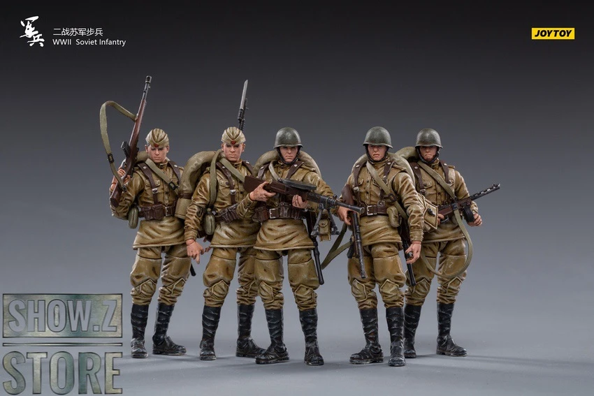 JoyToy Source 1/18 WWII Soviet Infantry Set Of 5 10 JoyToy Source 1/18 WWII Soviet Infantry Set Of 5 - Image 8