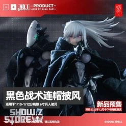 Snail Shell Black Tactical Hooded Cape For 1/10 & 1/12 Mecha Girl -model store 996b2a170c