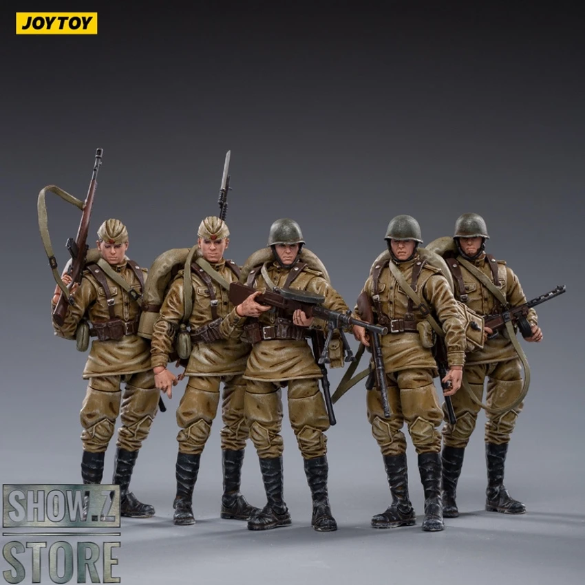 JoyToy Source 1/18 WWII Soviet Infantry Set Of 5 4 JoyToy Source 1/18 WWII Soviet Infantry Set Of 5 - Image 2