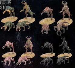 Rihio Multiabyss Alien Beast Series 1/60 Set Of 4 Figures W/ 2 Bases -model store bd609da874