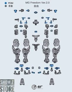 Point Factory Studio Metal Parts For Bandai MG ZGMF-X10A Freedom Gundam Ver. 2.0 -model store d10d245c6a