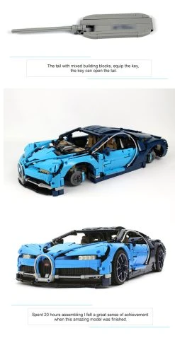 [No Box] Lepin 20086 Bugatti Chiron 42083 4031Pcs Technic Series Blue Version -model store d8cca835ef