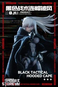 Snail Shell Black Tactical Hooded Cape For 1/10 & 1/12 Mecha Girl -model store e8c26ce249